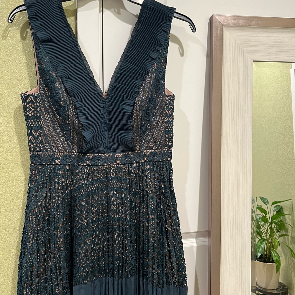 Blue green cocktail dress
